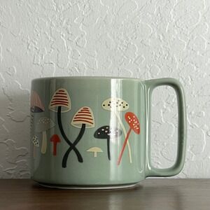 Retro Mushroom Mug Green Ceramic‎ Coffee Cup Danica 12 oz Boho Cute